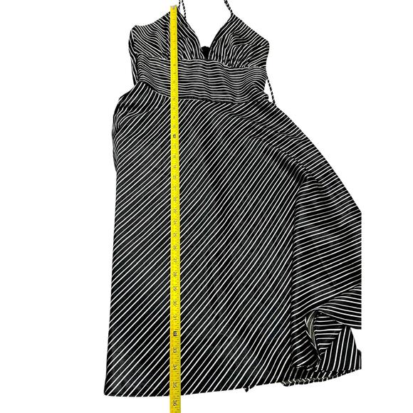 Vintage Y2k Alyn Paige Black Stripe Satin Babydoll Dress Coquette Old Money - Picture 10 of 11